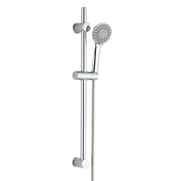 Kit de ducha de mano con 3 posiciones hidromasaje TRENTO con barra ducha y flexo de acero inoxidable